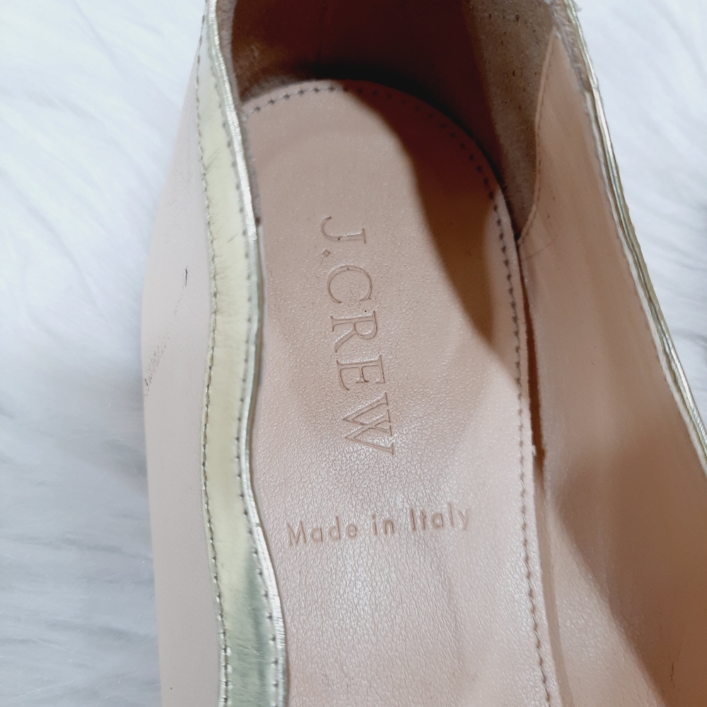 J. Crew nude scalloped leather ballet flats 7.5 - Picture 3 of 7